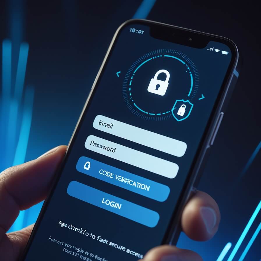 Close up of a mobile screen showing a secure code prompt hotloot login and registration